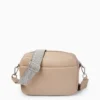 Crossbody bag with detachable bag strap - faux leather beige