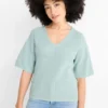 Knitted jumper - short sleeve mint green