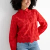 Blouse - broderie anglaise red