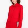 Cropped blazer - fitted red