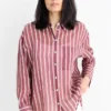 Blouse - striped bordeaux