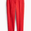 Business trousers - mid-rise waist - cigarette fit red
