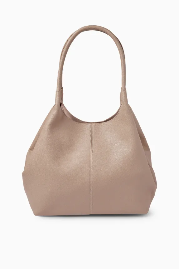 Large shopper - faux leather beige