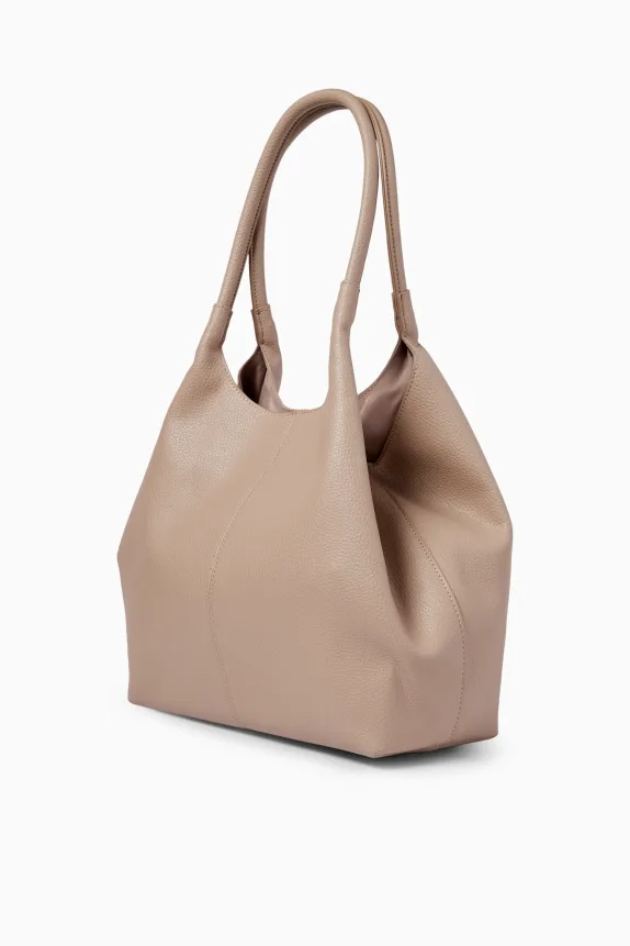 Large shopper - faux leather beige