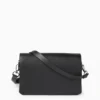 Crossbody bag with detachable bag strap - faux leather black
