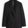 Oversized long blazer black