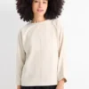 Sweatshirt - ribbed light beige