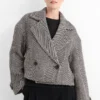 Jacket - textured black / white