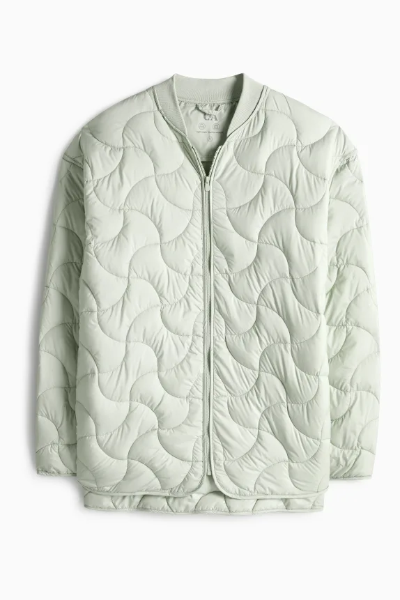 Quilted jacket light green