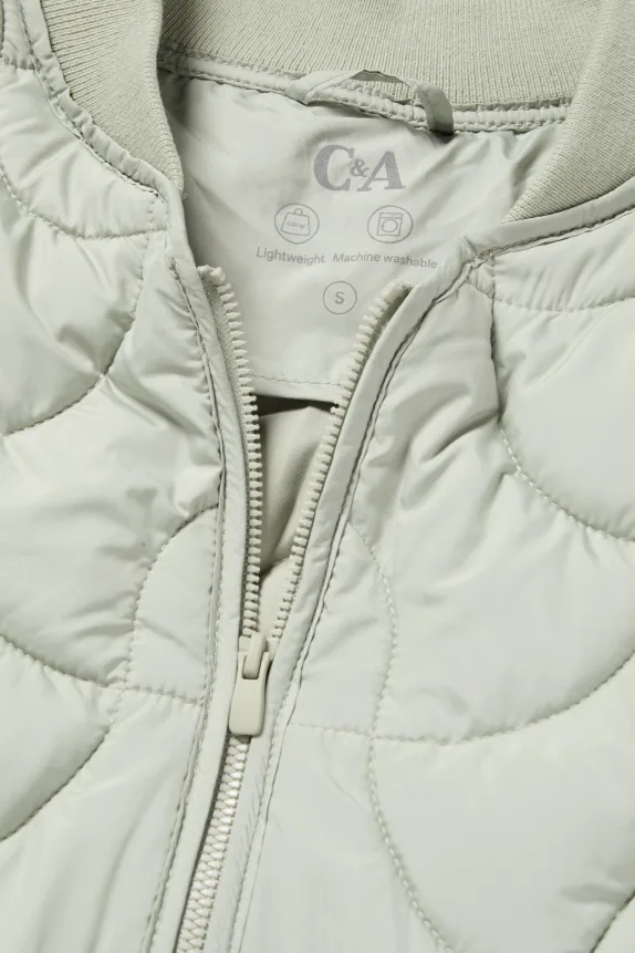 Quilted jacket light green