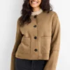 Jacket - faux suede light brown
