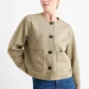 Jacket - faux suede khaki