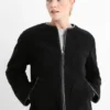 Teddy fur jacket black