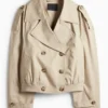 Cropped trench coat beige