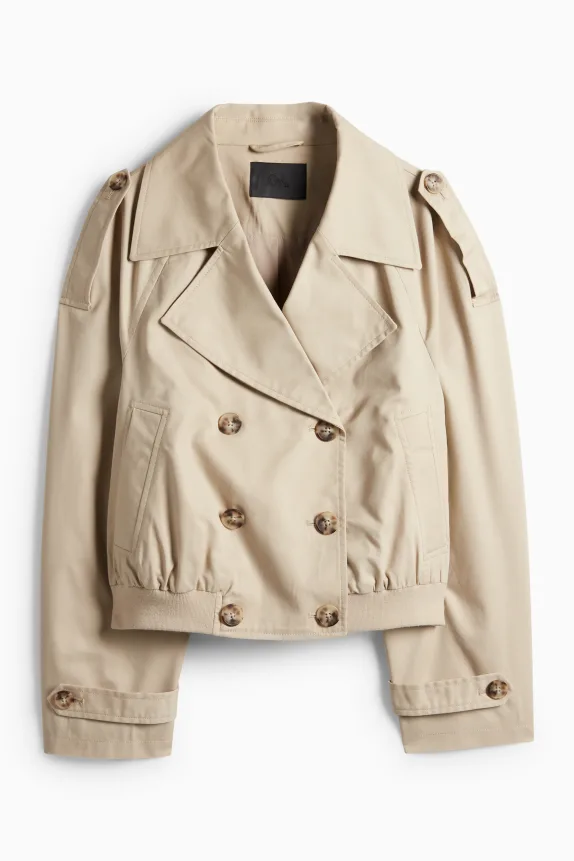 Cropped trench coat beige