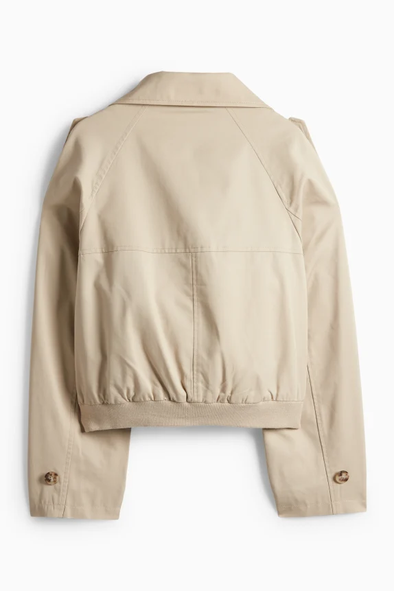 Cropped trench coat beige