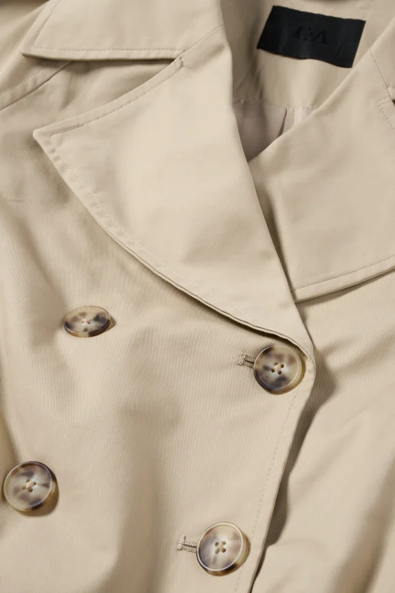 Cropped trench coat beige