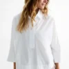 V-neck blouse white