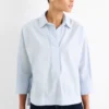V-neck blouse light blue