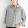 V-neck blouse dark blue