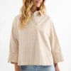V-neck blouse beige