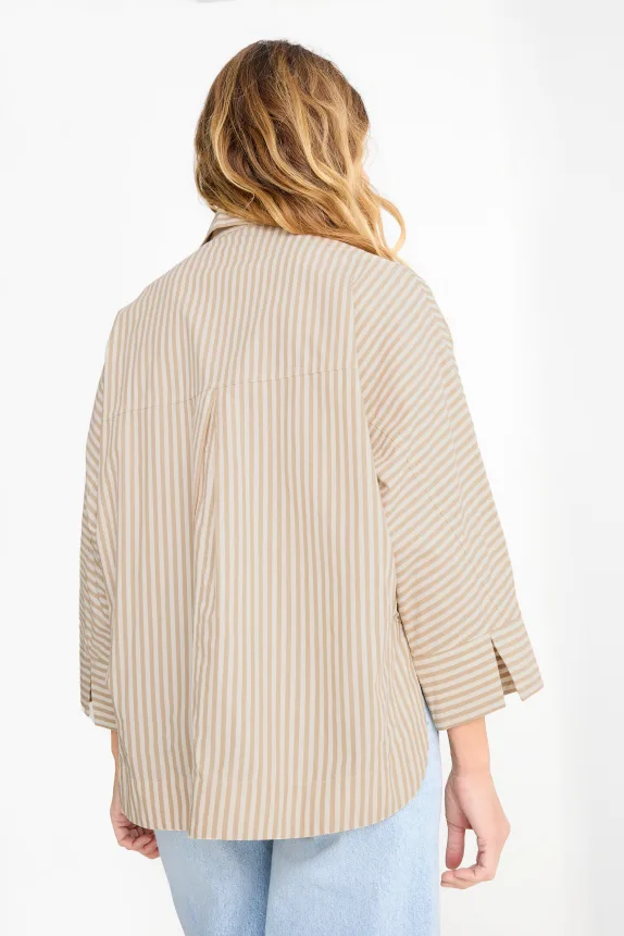 V-neck blouse beige