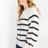 Jumper - ribbed - striped white