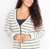 Cardigan - striped cremewhite