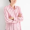 Blouse - striped brown / rose