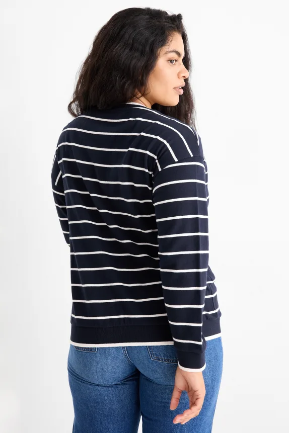 Cardigan - striped dark blue