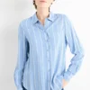 Blouse - striped blue / beige