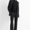 Cloth trousers - mid-rise waist - tapered fit black