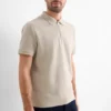 Polo shirt - regular fit - ribbed beige