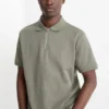 Polo shirt - regular fit - ribbed green