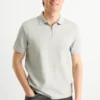 Polo shirt - regular fit - ribbed gray