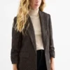 Business blazer - regular fit - shiny - leopard print black