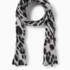 Scarf - leopard print black / gray
