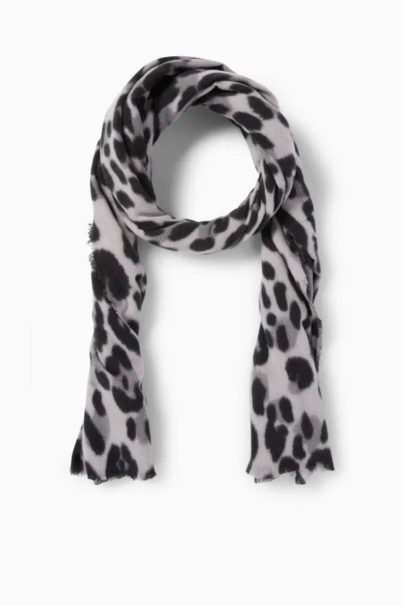 Scarf - leopard print black / gray