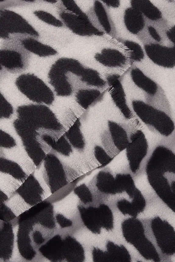 Scarf - leopard print black / gray