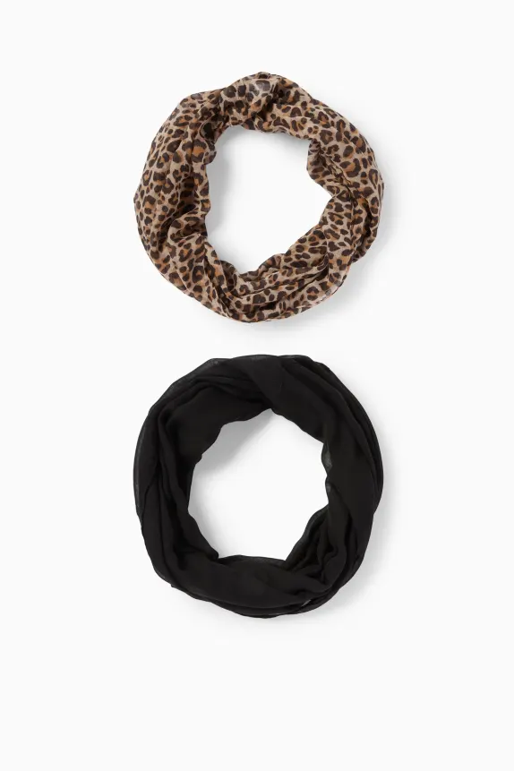 Multipack of 2 - snood black / beige