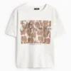 T-shirt - relaxed fit - shiny - leopard print white
