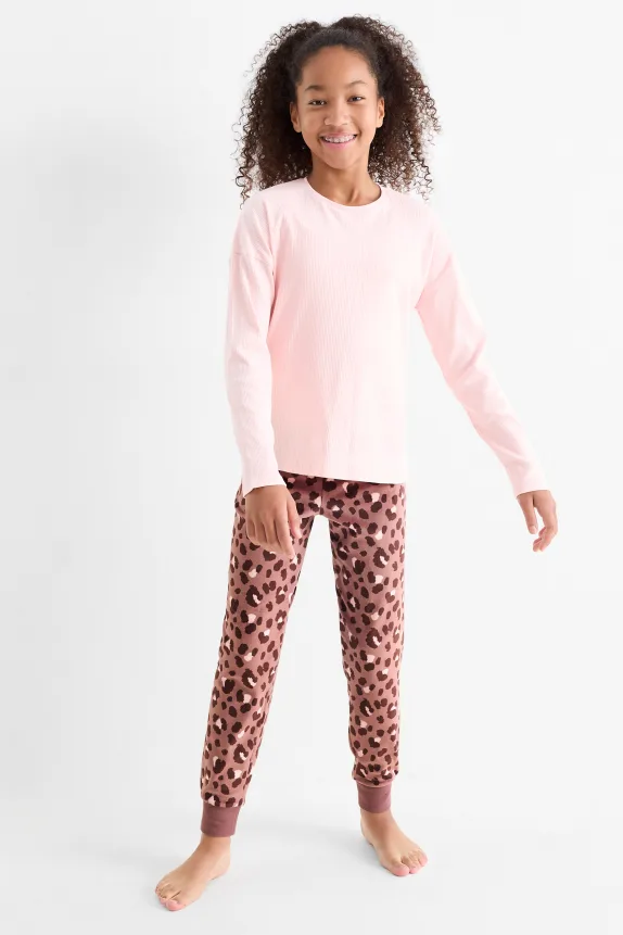 Multipack of 2 - pyjama bottoms - leopard print rose