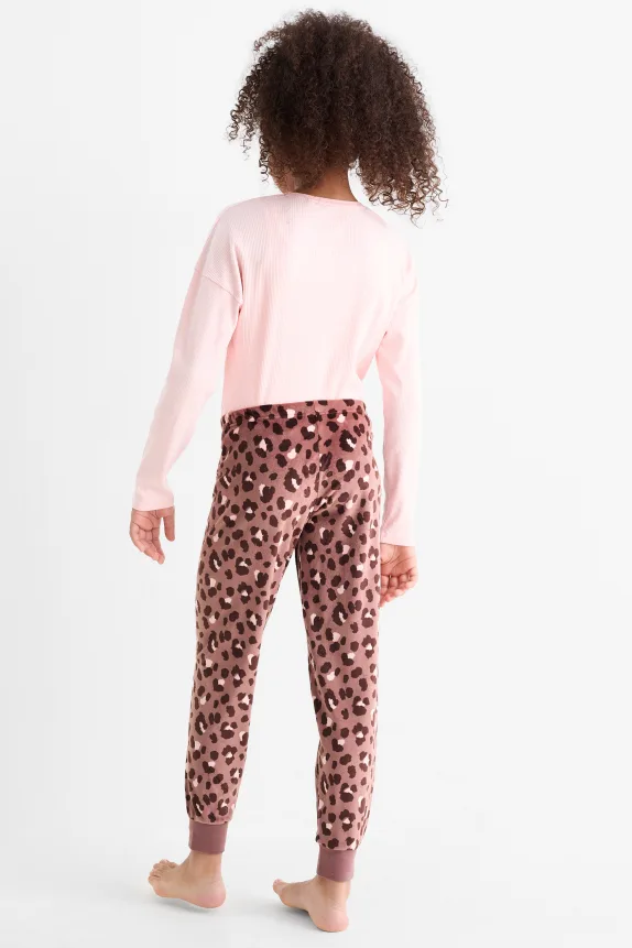 Multipack of 2 - pyjama bottoms - leopard print rose