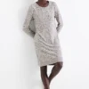 Nightdress - leopard print light gray