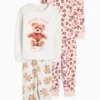 Multipack of 2 - teddy - pyjamas - 4 piece gray / rose
