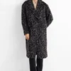 Coat - leopard print dark gray