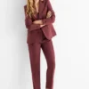 Business trousers - mid-rise waist - cigarette fit bordeaux
