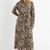 Shirt dress - patterned black / beige