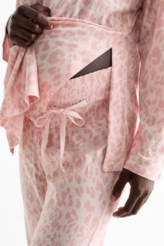 Nursing pyjamas - leopard print rose