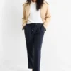 Cloth trousers - mid-rise waist - tapered fit dark blue